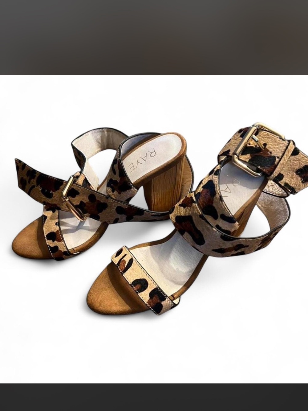 Raye Lexie - REVOLVE Leopard Print Block Heel Sandals - Tan/Brown